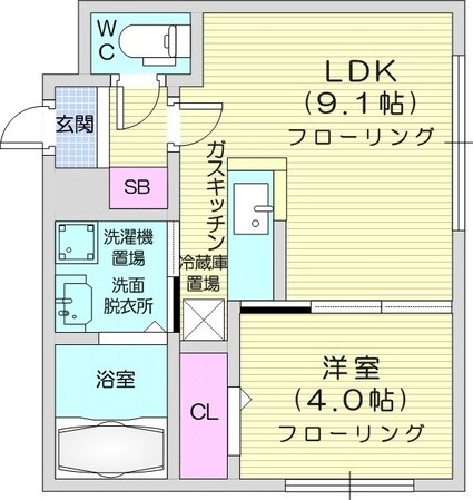 中島公園駅 徒歩16分 4階の物件間取画像